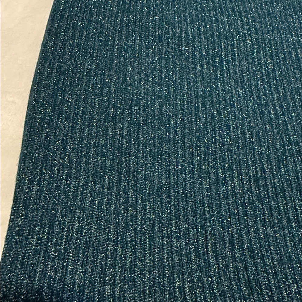Sincerely Jules Metallic Teal Ribbed Halter Bodycon Mini Dress NWT Medium - Picture 7 of 14